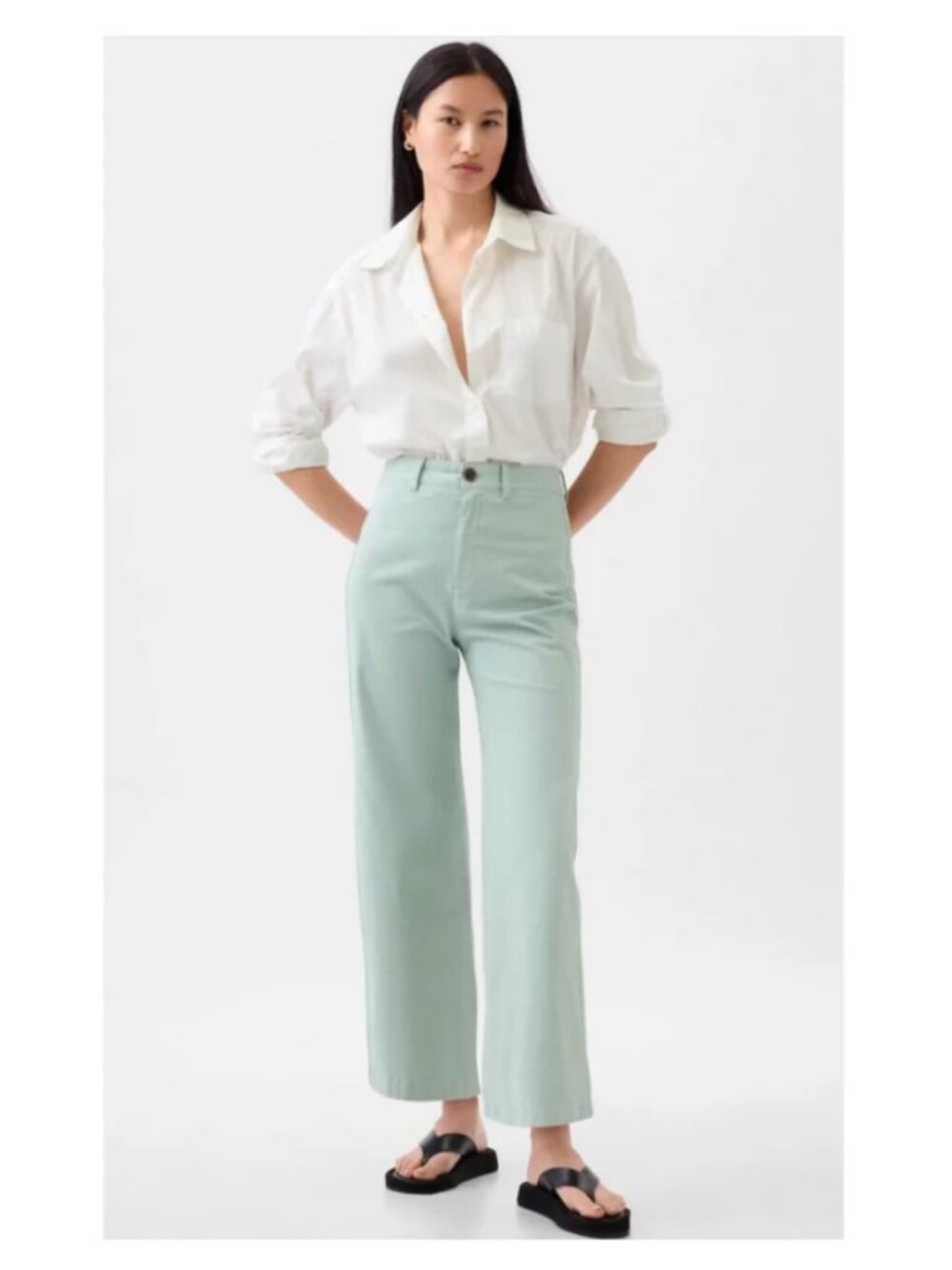 GAP High Rise Stride Ankle Wide Leg Chino, Size 6